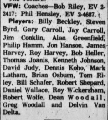 VFW Roster 1962